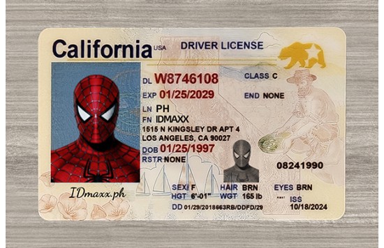 California Fake id front side
