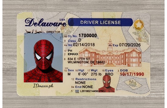 Delaware Fake id front side