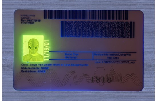 Illinois Fake id front side