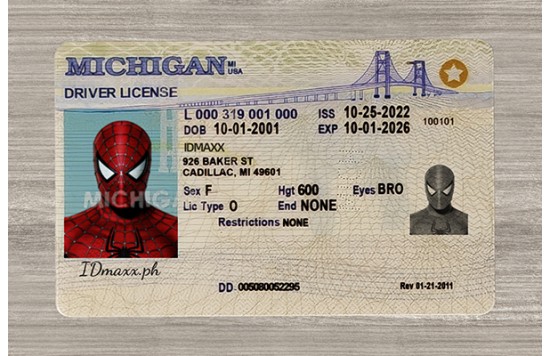 Michigan Fake id front side