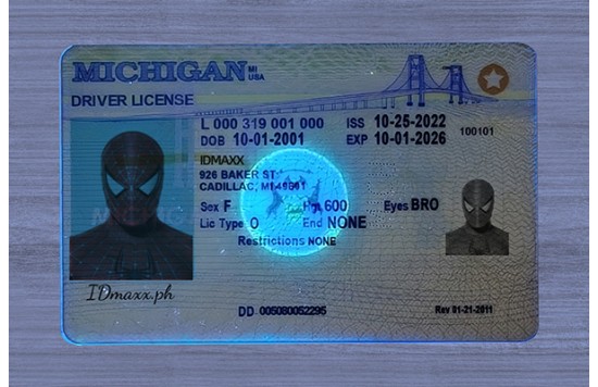 Michigan Fake id front side