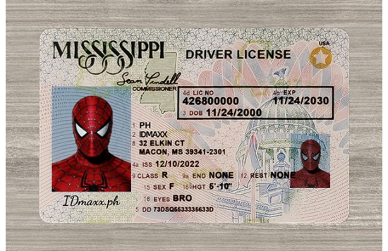Mississippi Fake id front side
