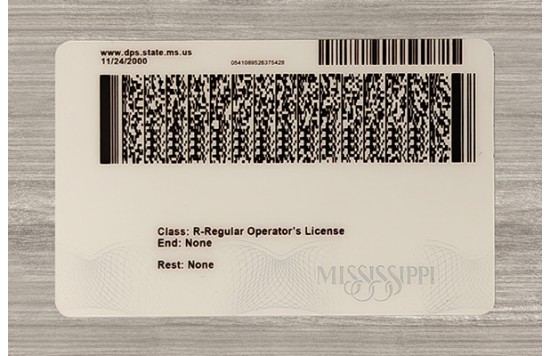 Mississippi Fake id front side