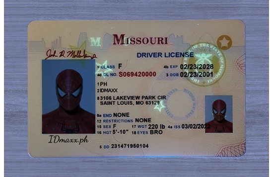 	 Missouri Fake id front side