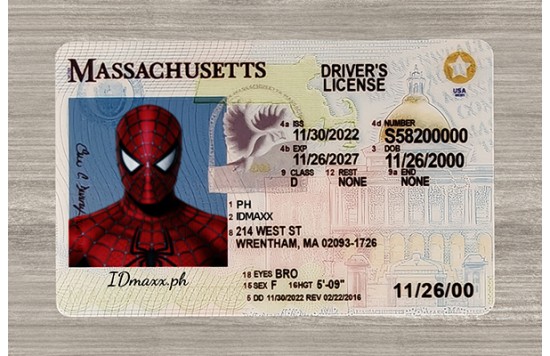 Massachusetts Fake id front side