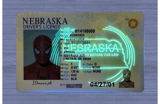 Nebraska Fake id front side