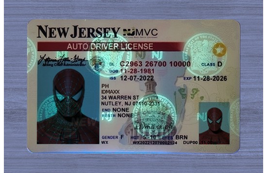 New Jersey Fake id front side