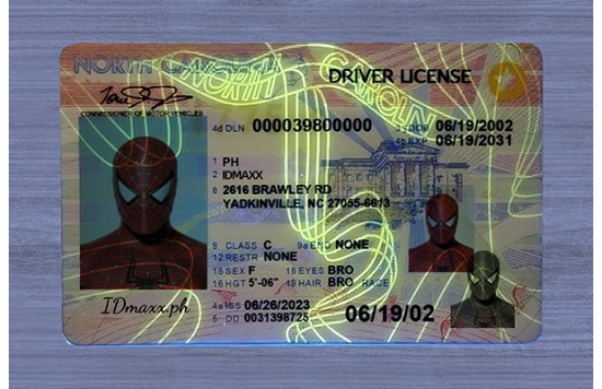 North Carolina Fake id front side