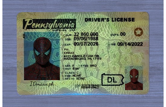 Pennsylvania Fake id front side