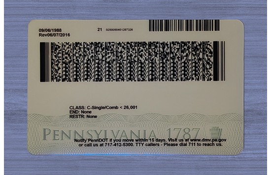Pennsylvania Fake id front side