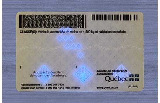 Quebec Fake id front side