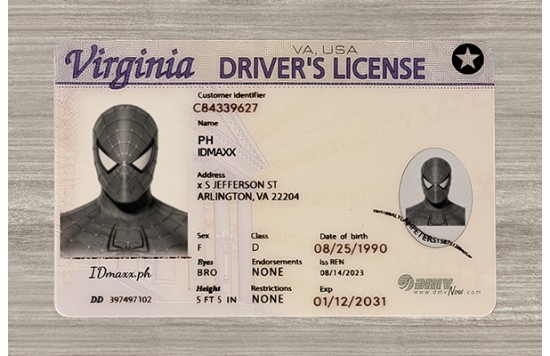 Virginia Fake id front side