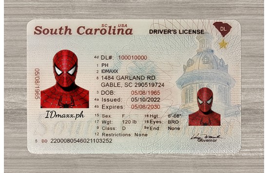 South Carolina Fake id front side
