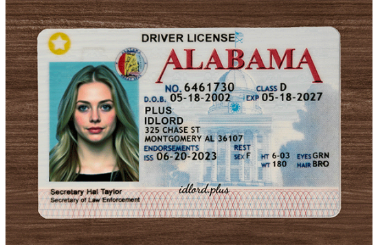 Alabama Fake id front side