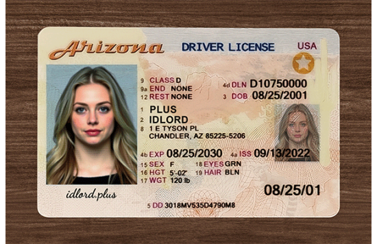 Arizona Fake id front side