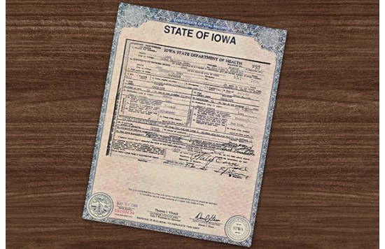 Iowa Birth Certificate