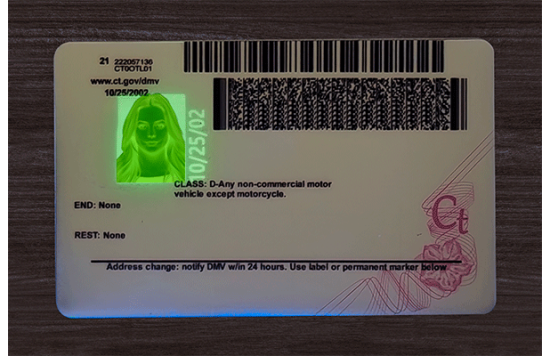Connecticut Fake id front side