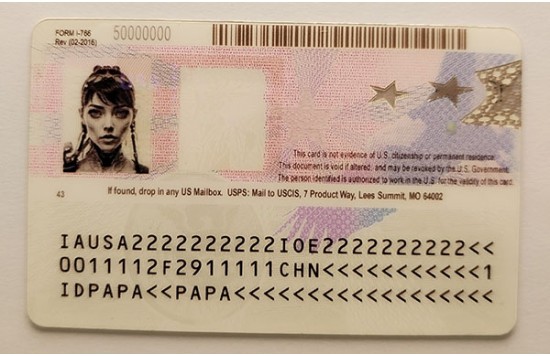 Ead Fake id front side