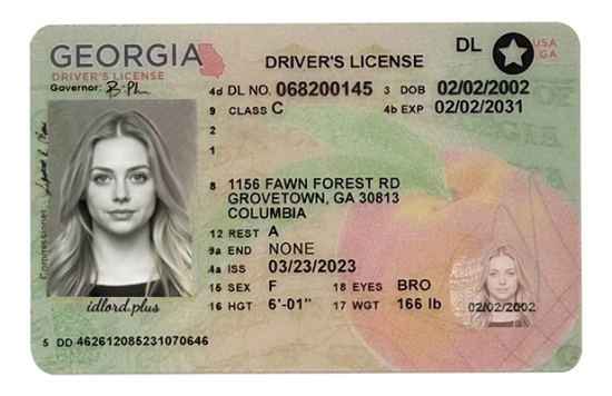 Georgia Fake id front side
