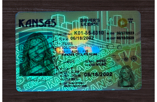 Kansas Fake id front side