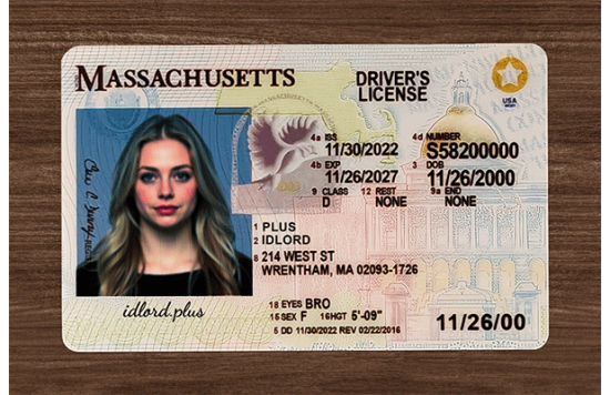 Massachusetts Fake id front side