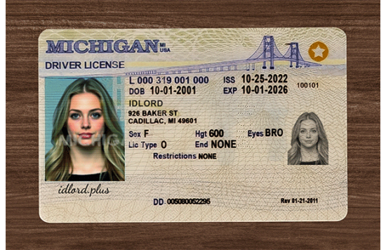 Michigan Fake id front side