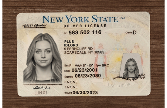 New York Fake id front side