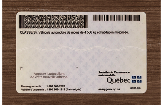 Quebec Fake id front side