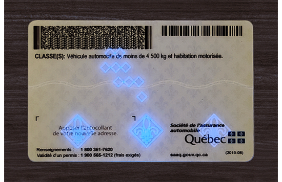 Quebec Fake id front side