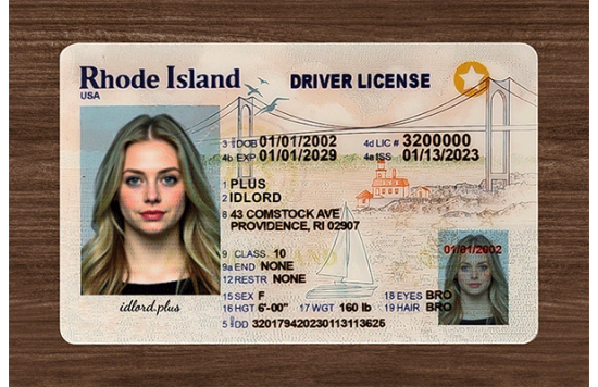 Rhode Island Fake id front side