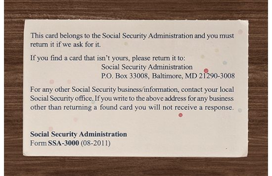 SSN Fake id front side