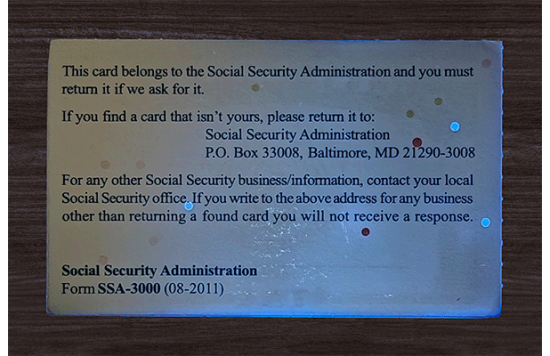 SSN Fake id front side