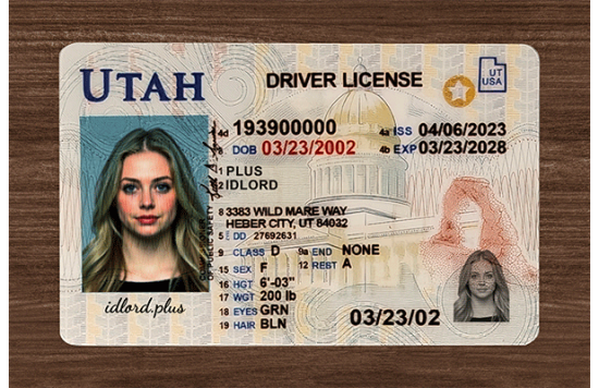 Utah Fake id front side