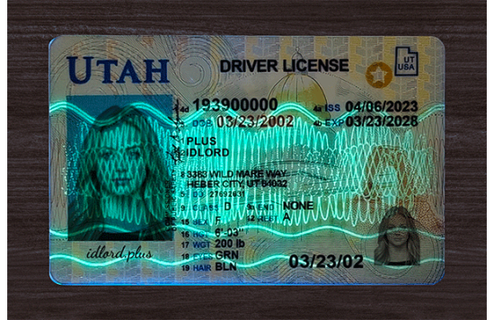 Utah Fake id front side