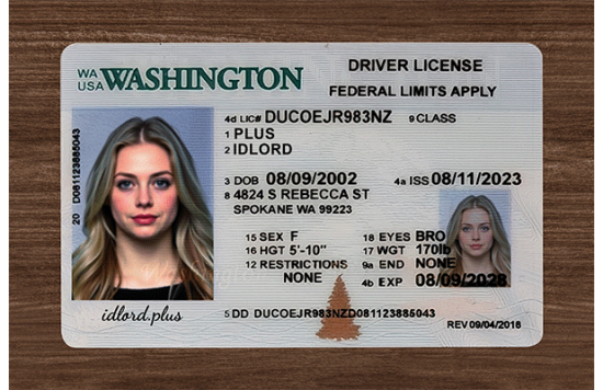 Washington Fake id front side