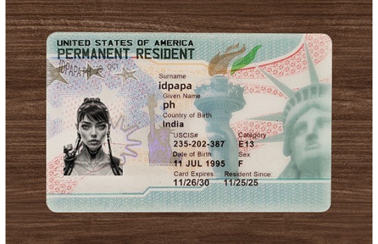 Green Card Fake id front side