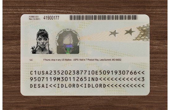 Green Card Fake id front side